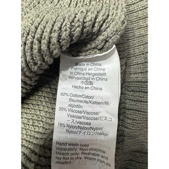 Madewell Gray Waffle Knit Turtleneck Mock Neck Long Sleeve Sweater Size Medium - Picture 4 of 5